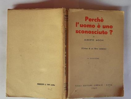 Perchè l'uomo è uno sconosciuto? - copertina