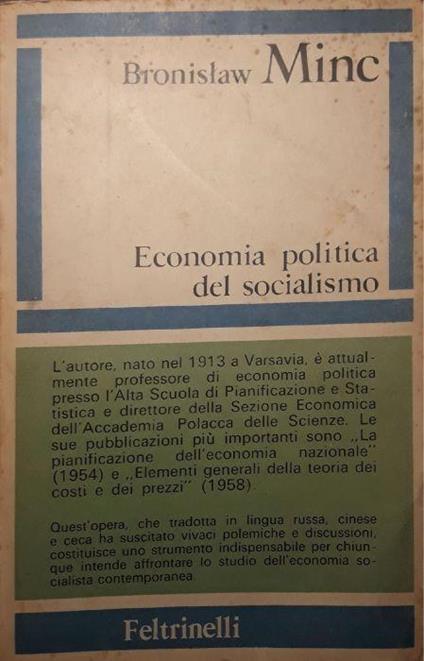 Economia politica del socialismo - Bronislaw Minc - copertina