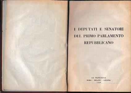 I Deputati e Senatori del primo Parlamento Repubblicano - copertina