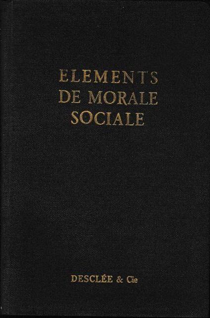 Elements de morale sociale - Paul Stevens - copertina