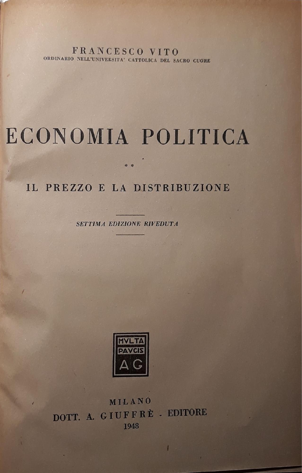 Economia Politica - il prezzo e la distribuzione