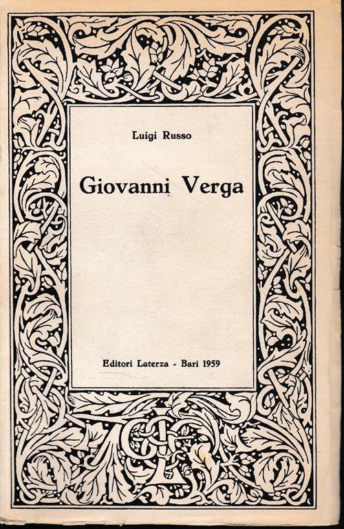 Giovanni Verga - Luigi Russo - copertina