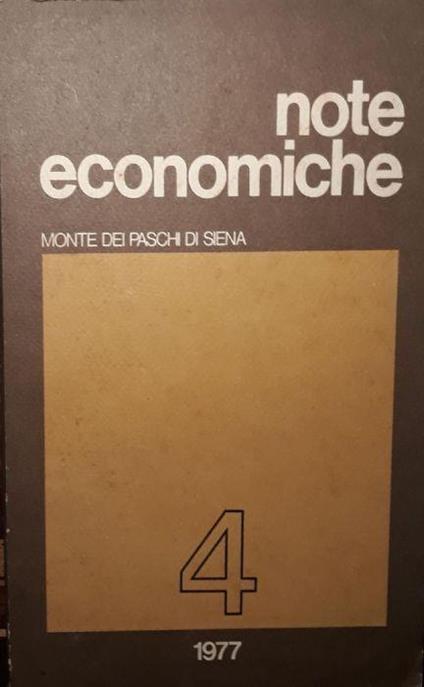Note economiche n.4/1977 - copertina