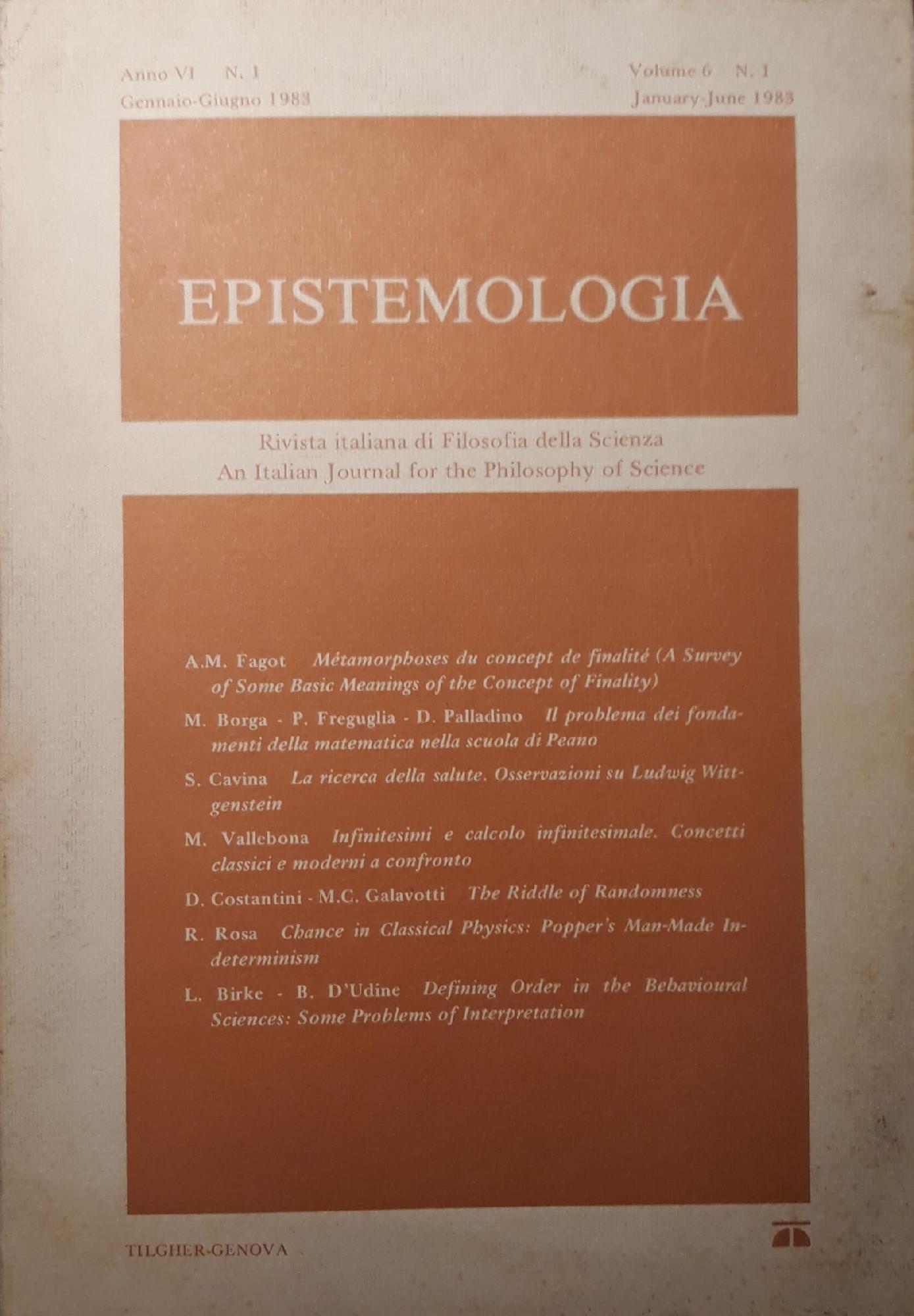 Epistemologia (rivista italiana di filosofia della scienza)