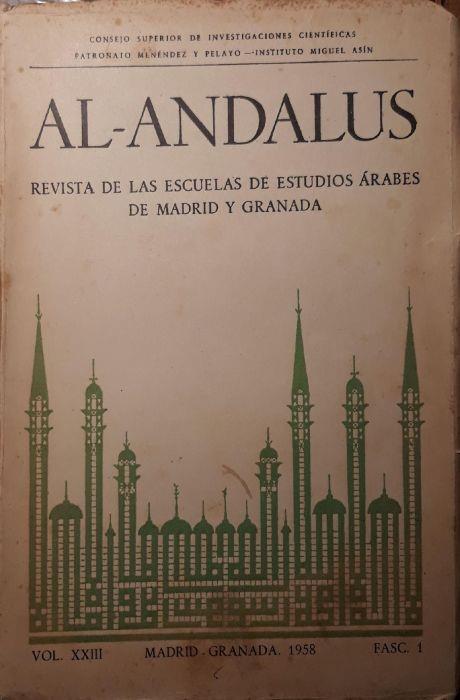 Al-Andalus (vol.XXIII, fasc. 1, 1958) - copertina