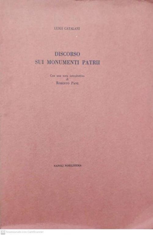 Discorso sui Monumenti Patrii - Luigi Catalani - copertina