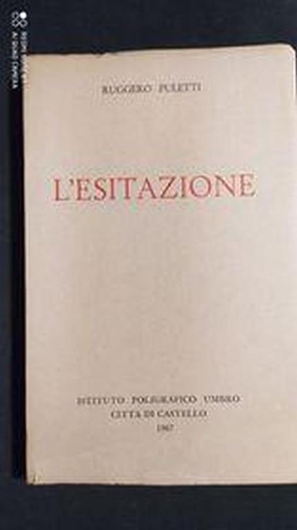 L' esitazione - Ruggero Puletti - copertina