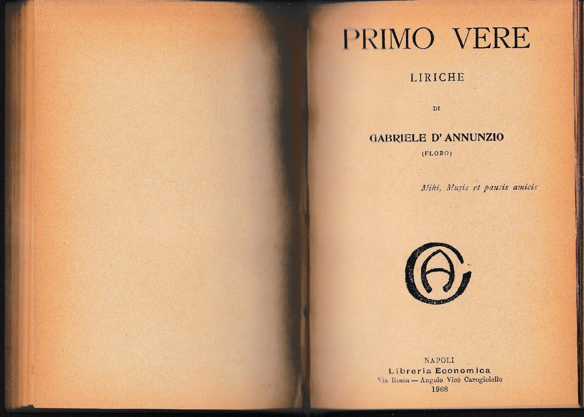 Canto Novo - Primo vere, liriche. Volume doppio, rilegato con due opere