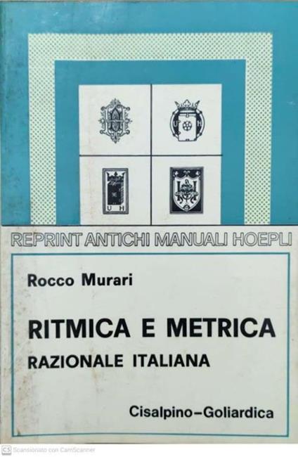 Ritmica e metrica - Rocco Murari - copertina