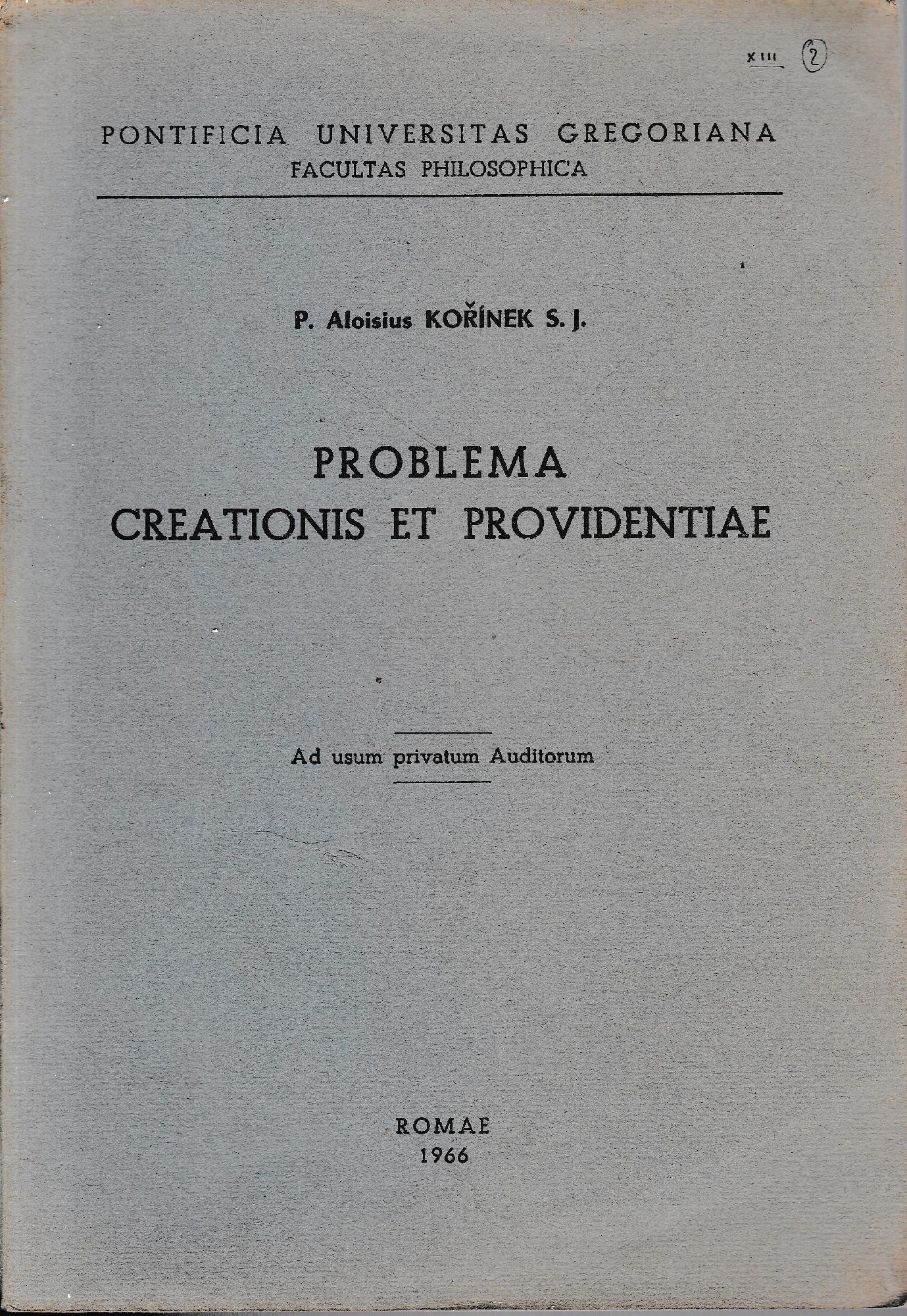 Problema creationis et providentiae
