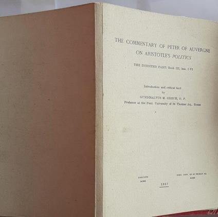 The commentary of Peter of Auvergne on Aristotlès politics - copertina