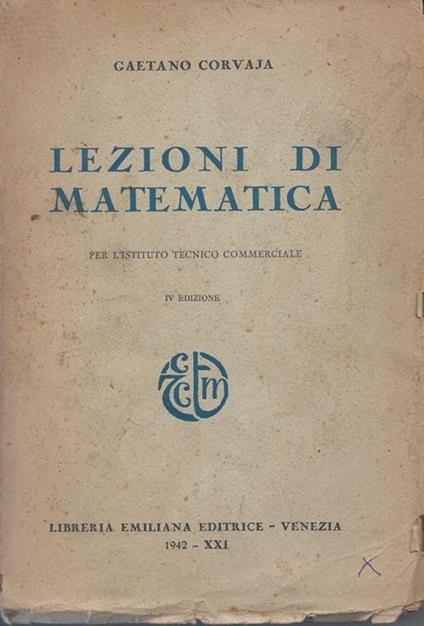 Lezioni di matematica per l'Istituto Tecnico Commerciale - copertina