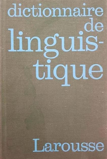 Dictionnaire de linguistique - copertina