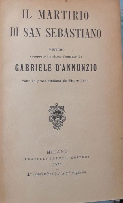 Il Martirio di San Sebastiano - Gabriele D'Annunzio - copertina