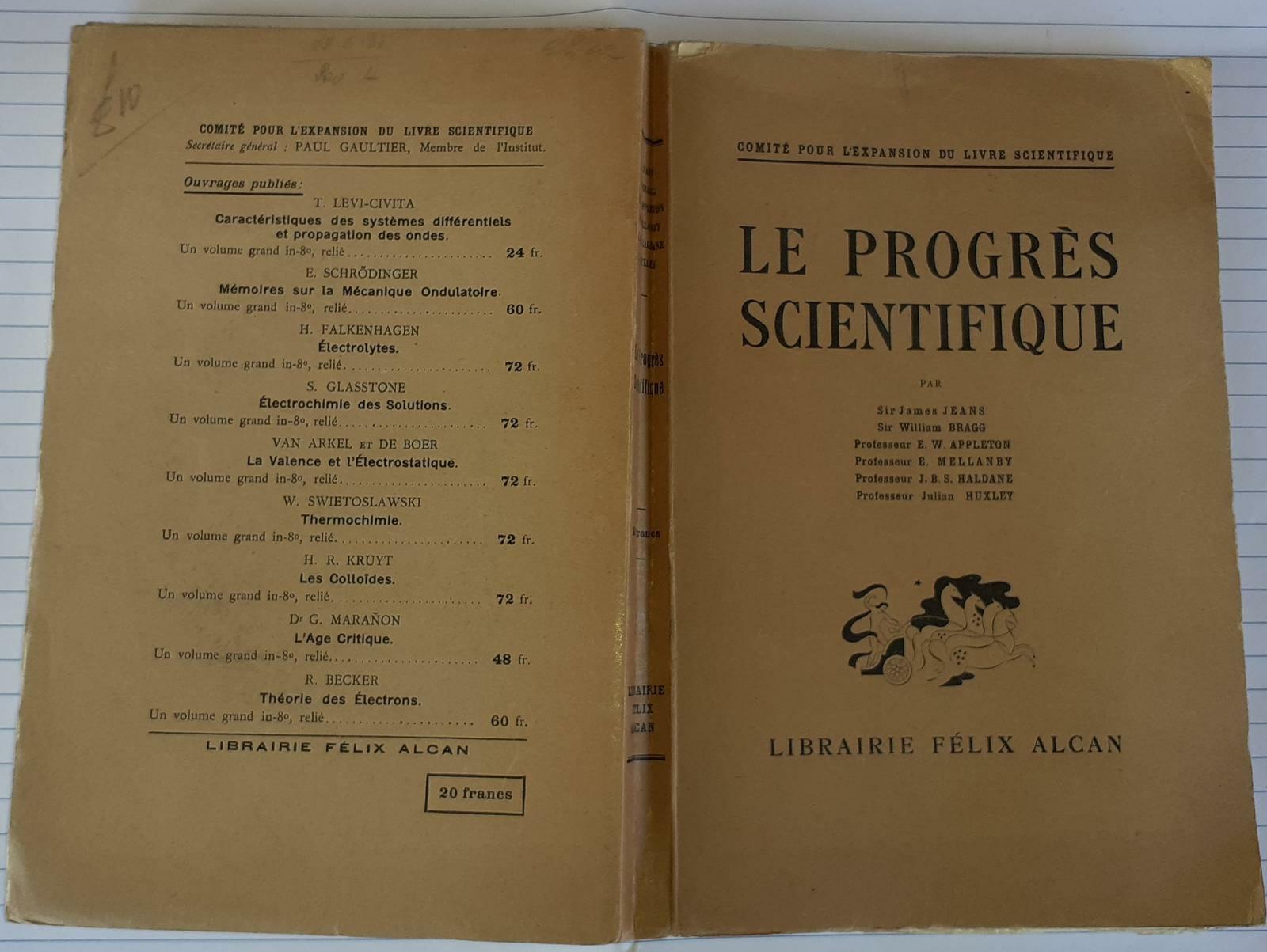 Le progres scientifique