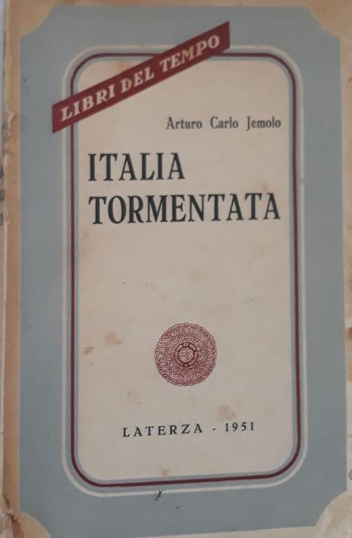 Italia tormentata - Arturo Carlo Jemolo - copertina