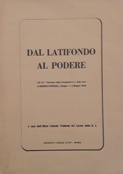 Dal latifondo al podere - copertina