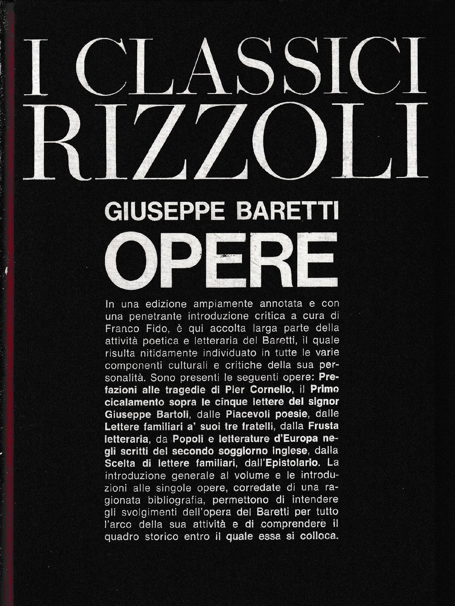 Giuseppe Baretti opere