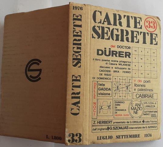 Carte segrete Anno X Luglio-Settembre 1976 - copertina