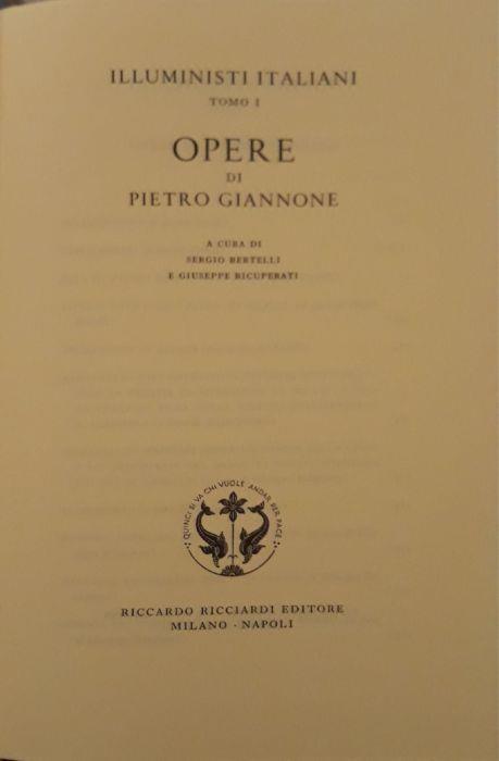 La letteratura italiana Ricciardi: Opere (Tomo I) - Pietro Giannone - copertina