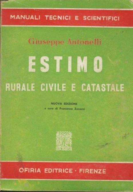 Estimo rurale civile e catastale - Giuseppe Antonelli - copertina