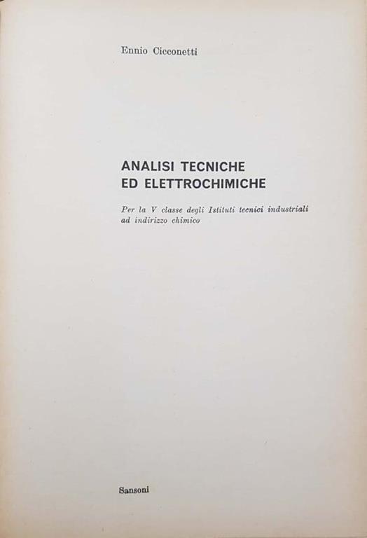 Analisi Tecniche ed Elettrochimiche - Ennio Cicconetti - 2