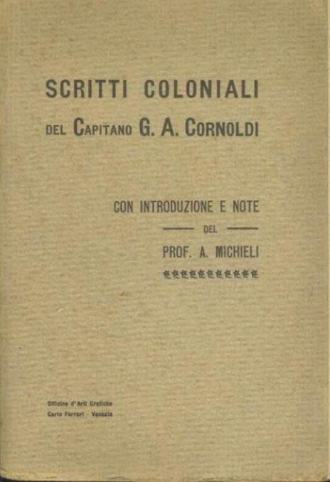 Scritti coloniale del Capitano G. A. Cornoldi - copertina