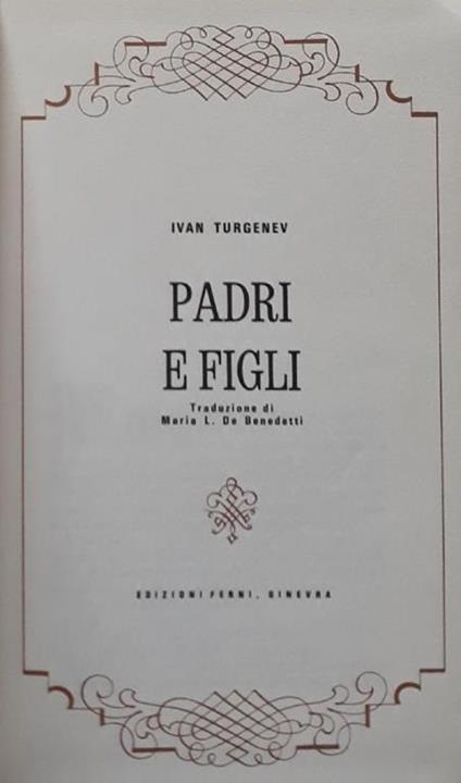 Padri e figli - Ivan Turgenev - copertina
