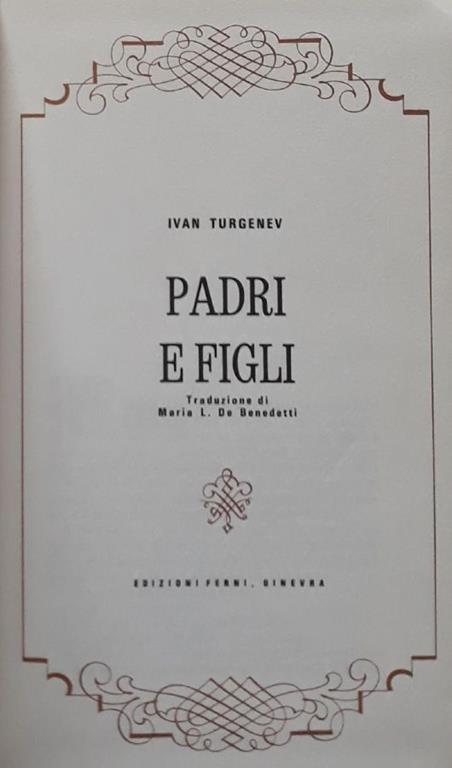 Padri e figli - Ivan Turgenev - copertina