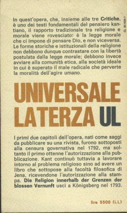La religione entro i limiti della sola ragione - Immanuel Kant - 2