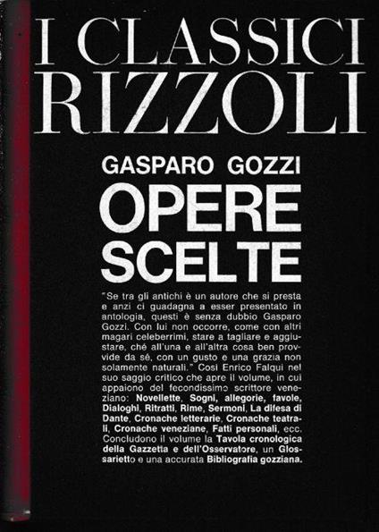 Gasparo Gozzi Opere scelte - Enrico Falqui - copertina