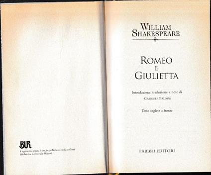 William Shakespeare Tutte le opere. Romeo e Giulietta. Testo Inglese a fronte - William Shakespeare - copertina