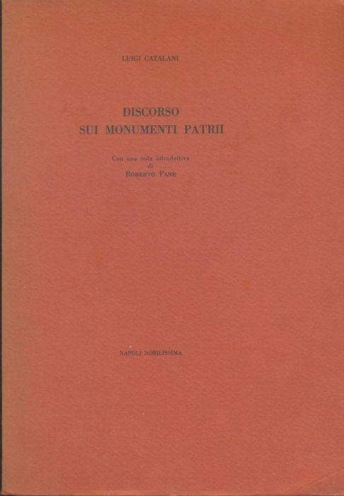 Discorso sui monumenti patrii - Luigi Catalani - copertina