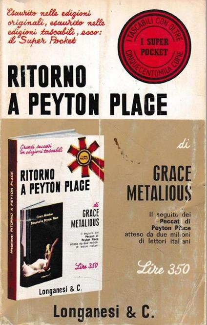 Ritorno a Peyton Place - Grace Metalious - copertina