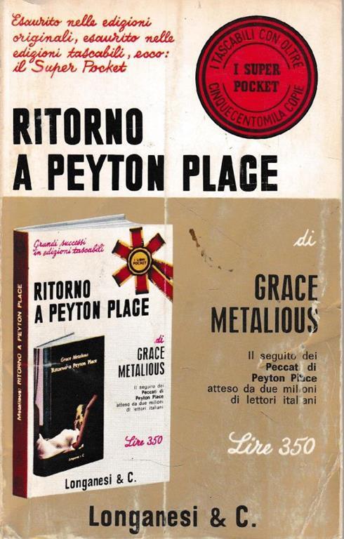 Ritorno a Peyton Place - Grace Metalious - copertina