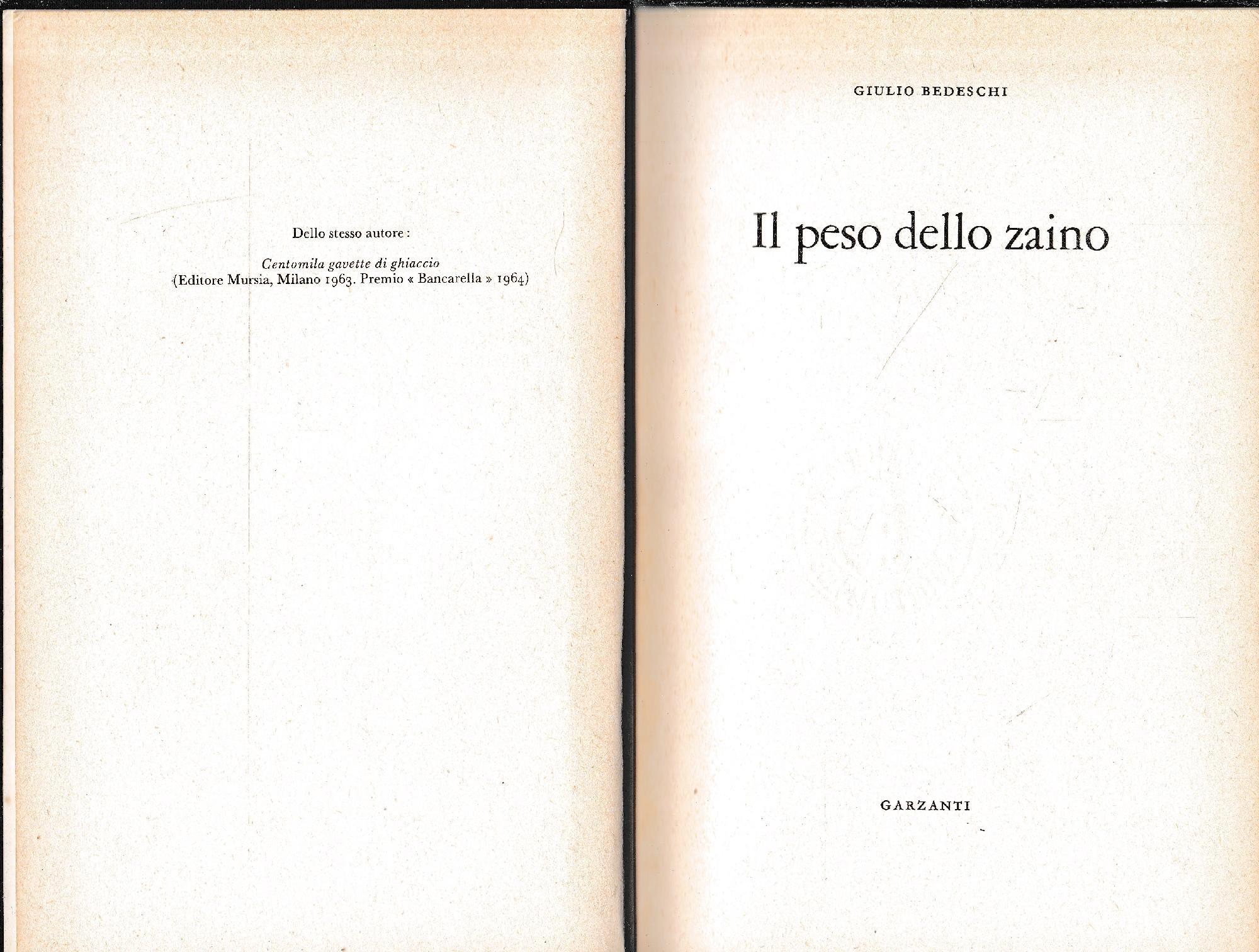 Il peso dello zaino