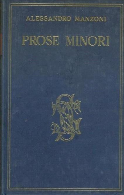 Prose minori - Alessandro Manzoni - copertina