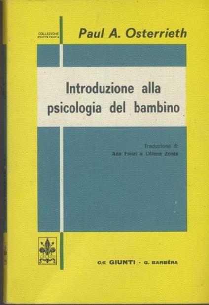 Introduzione alla psicologia del bambino - Paul A. Osterrieth - copertina
