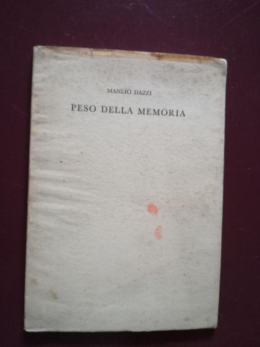 Peso della memoria - Manlio Dazzi - copertina