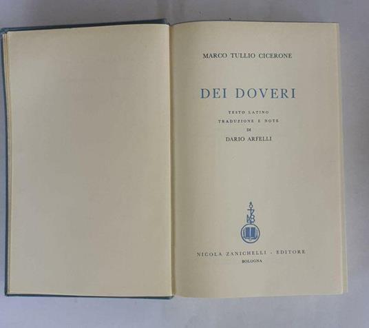 Dei doveri - M. Tullio Cicerone - copertina