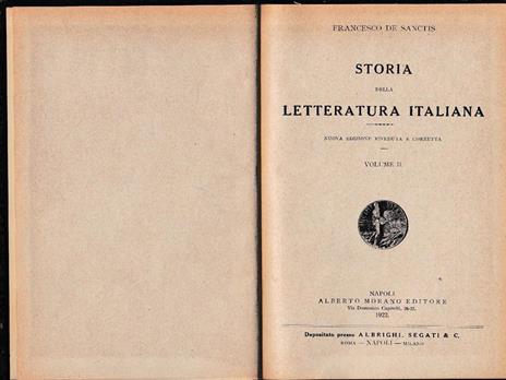 Storia della Letteratura Italiana, due volumi - Francesco De Sanctis - 2