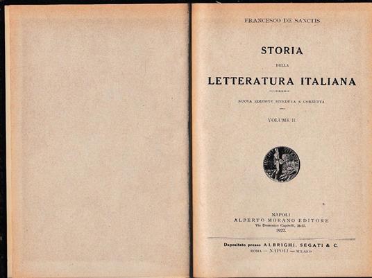 Storia della Letteratura Italiana, due volumi - Francesco De Sanctis - 2