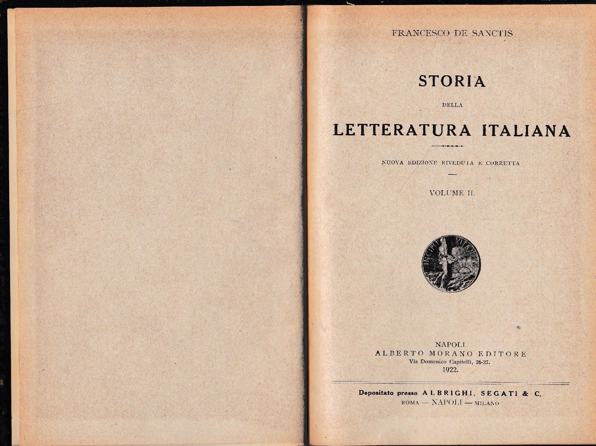 Storia della Letteratura Italiana, due volumi