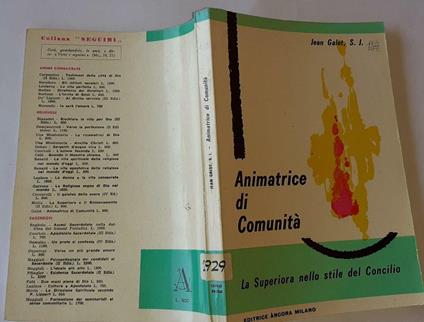 Animatrice di comunità - Jean Galot - copertina
