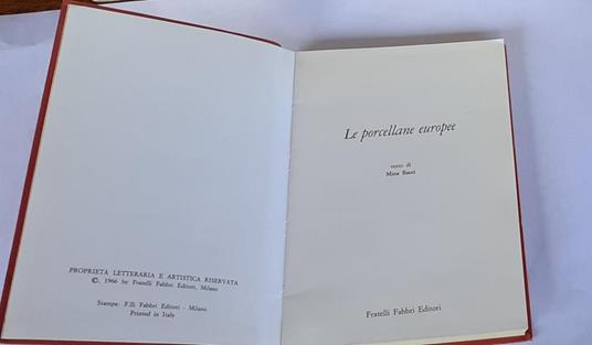 Le porcellane europee - Mina Bacci - copertina