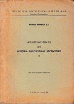 Adnotationes de historia philosophiae recentioris II