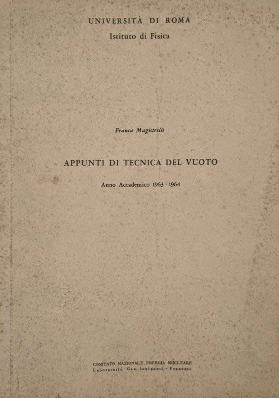 Appunti di tecnica del vuoto (AA 1963 - 1964)
