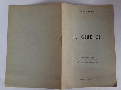 Il Giudice - Francesco Bacone - copertina