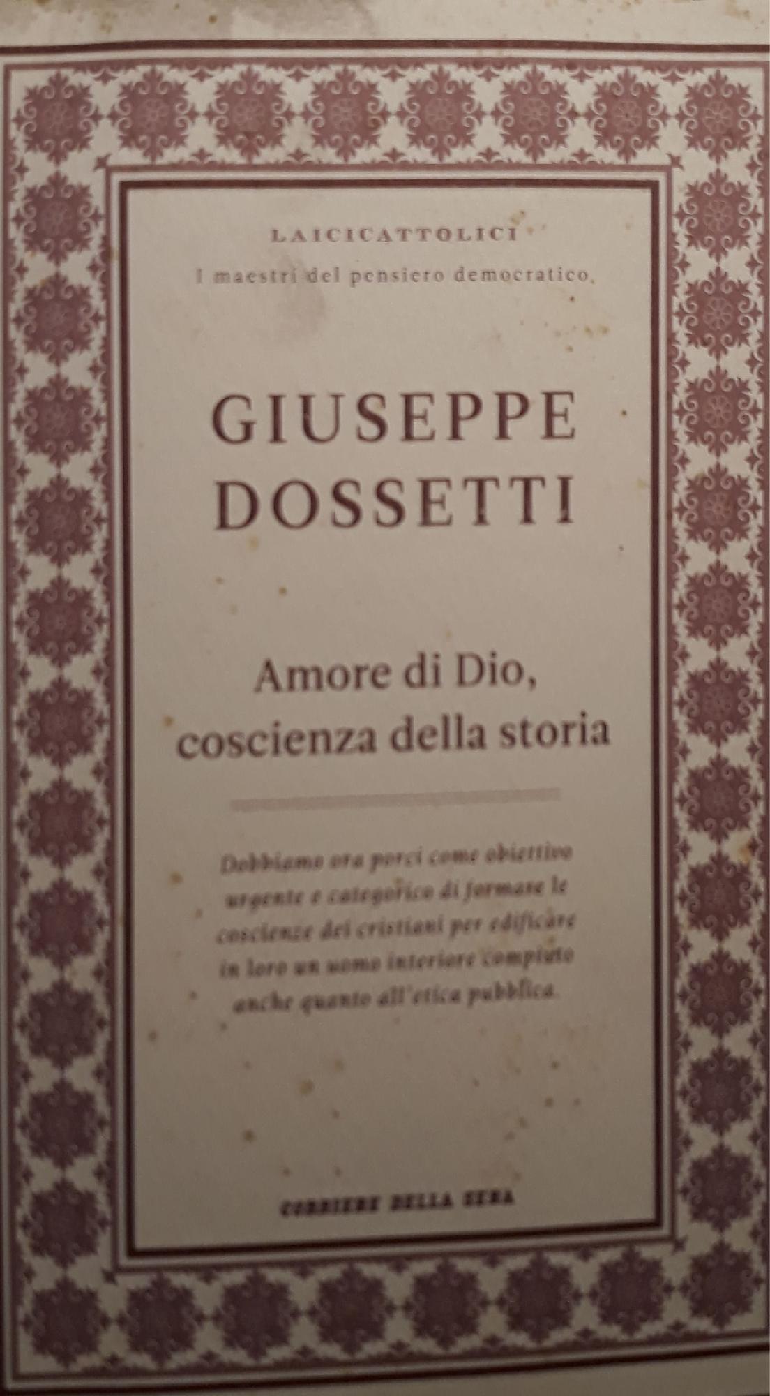 Amore di Dio, coscienza della storia