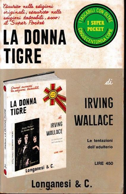 La  donna tigre - Irving Wallace - copertina